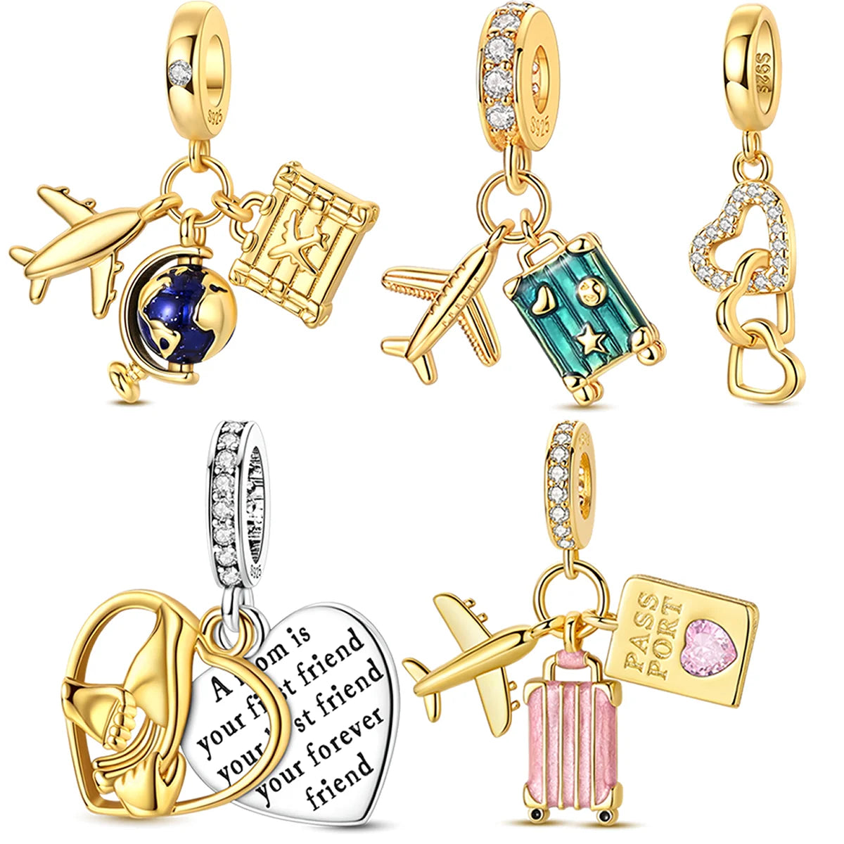 Golden Charm Bead Sterling Silver