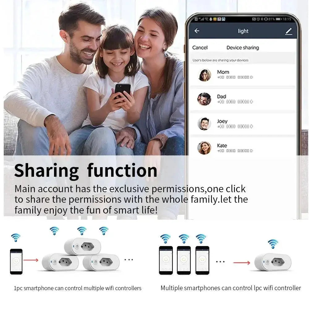 Smart WiFi Plug With Voice Control And Energy Monitoring