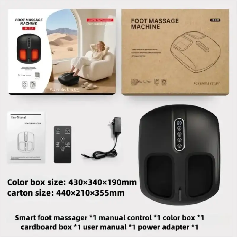Jinkairui Fully Wrapped Foot Massage Machine Automatic Roller Kneading Soles Foot Massager Airbag Pressing Foot Massager