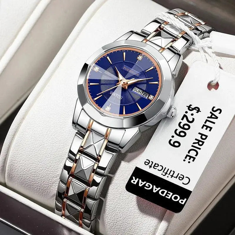 Diamond Accent Waterproof Womens Quartz Watch Timepiece