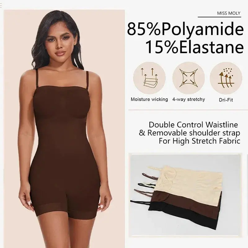 Strapless Bodysuit Shapewear Butt Lifter Tummy Control Women