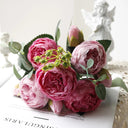 Rose Pink Silk Peony Wedding Bouquet - Artificial Decoration