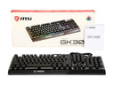 MSI Vigor Gaming Keyboard - Mechanical Membrane Switches, RGB, Water Repellent & Splash-Proof, DPI - Black