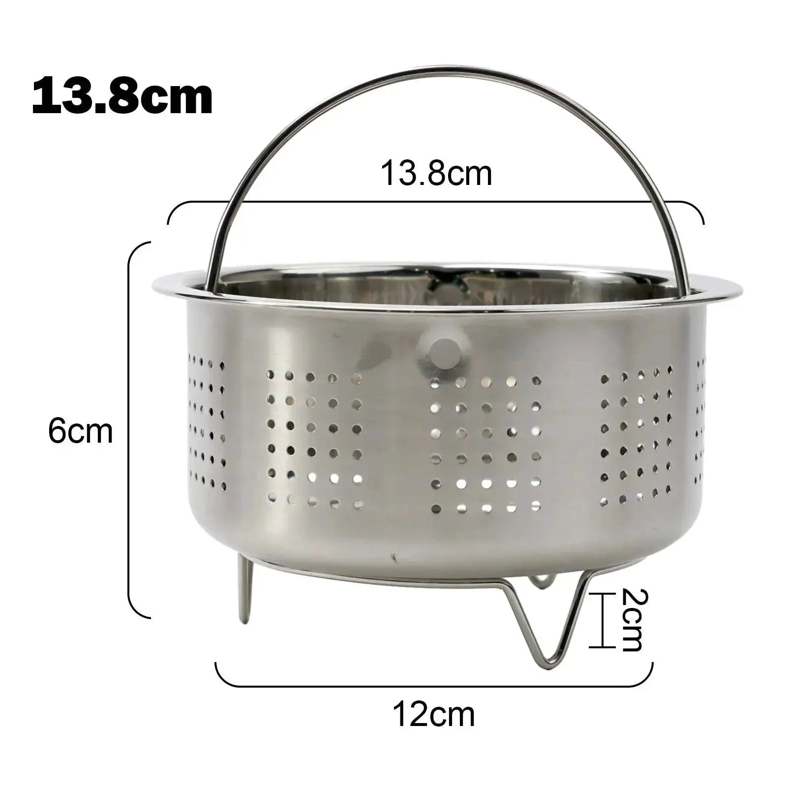 Stainless Steel Pot Steamer Basket With Silicone Handle