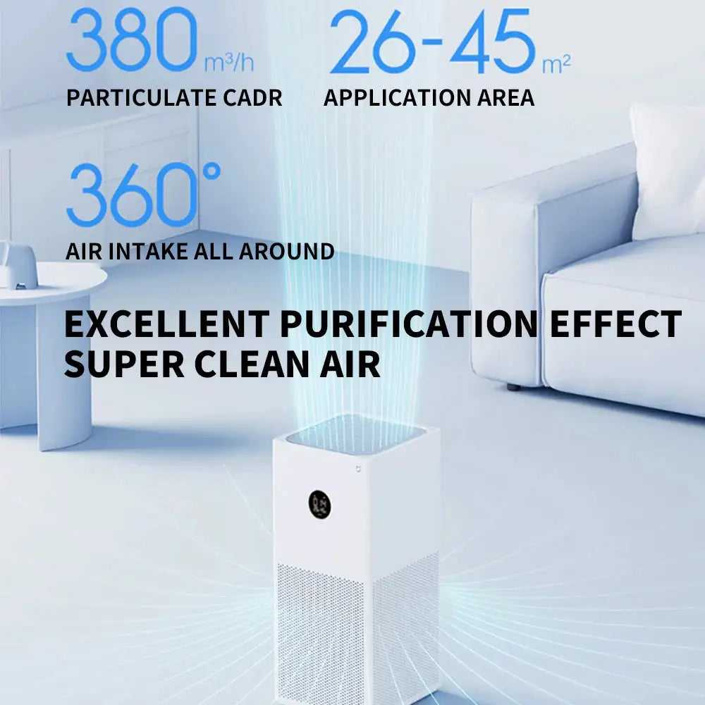 NEW MIJIA Smart Air Purifier 4 Lite LED Display Quadruple Purification Aldehyde Removal Home Air Ionizer 35.8dB(A) Low noise