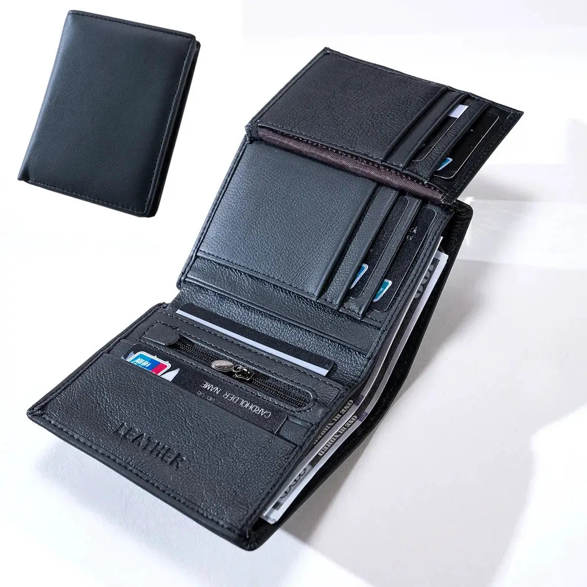 Men's Genuine Leather Wallet RFID Coin Purse For Men