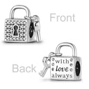 Inlaid Zircon Charm Beads Sterling