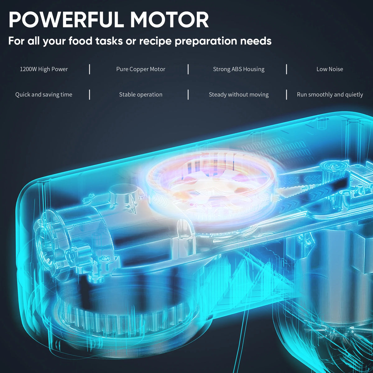 BioloMix Kitchen Food Stand Mixer, DC Motor, Digital OLED Screen — product view 4
