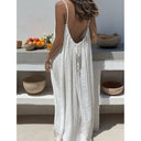 Women Strapless Backless Maxi Dress Sleepwear Loungewear Casual Loose Fit Summer