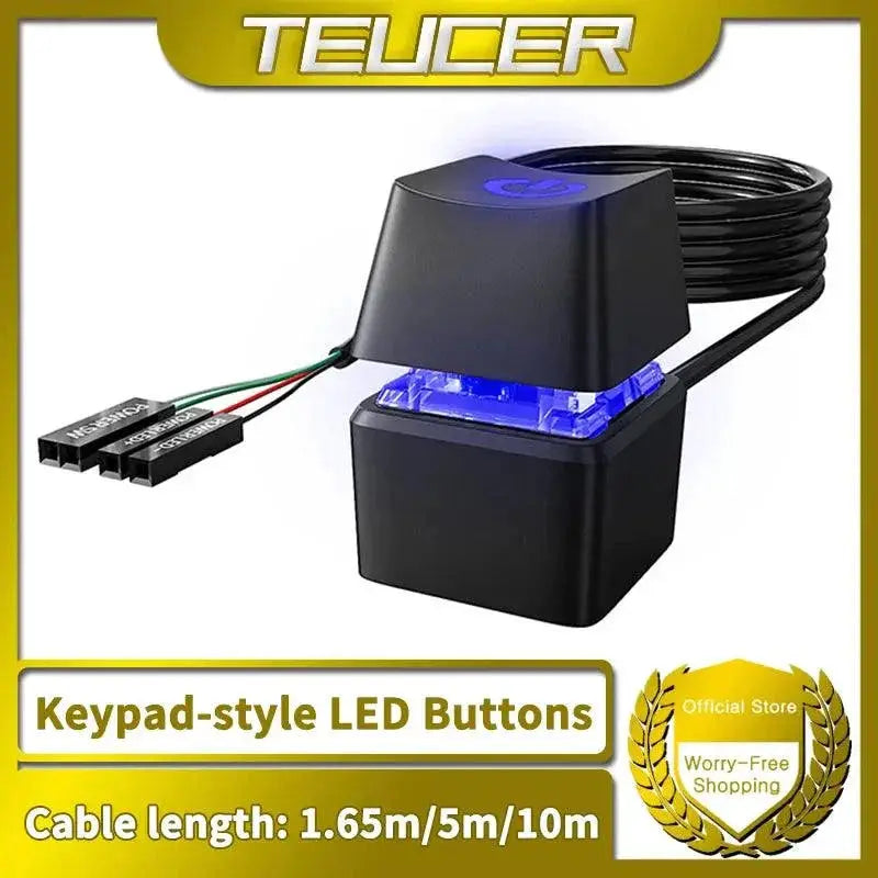 TEUCER Led Computer Power Switch With Mechanical Button
