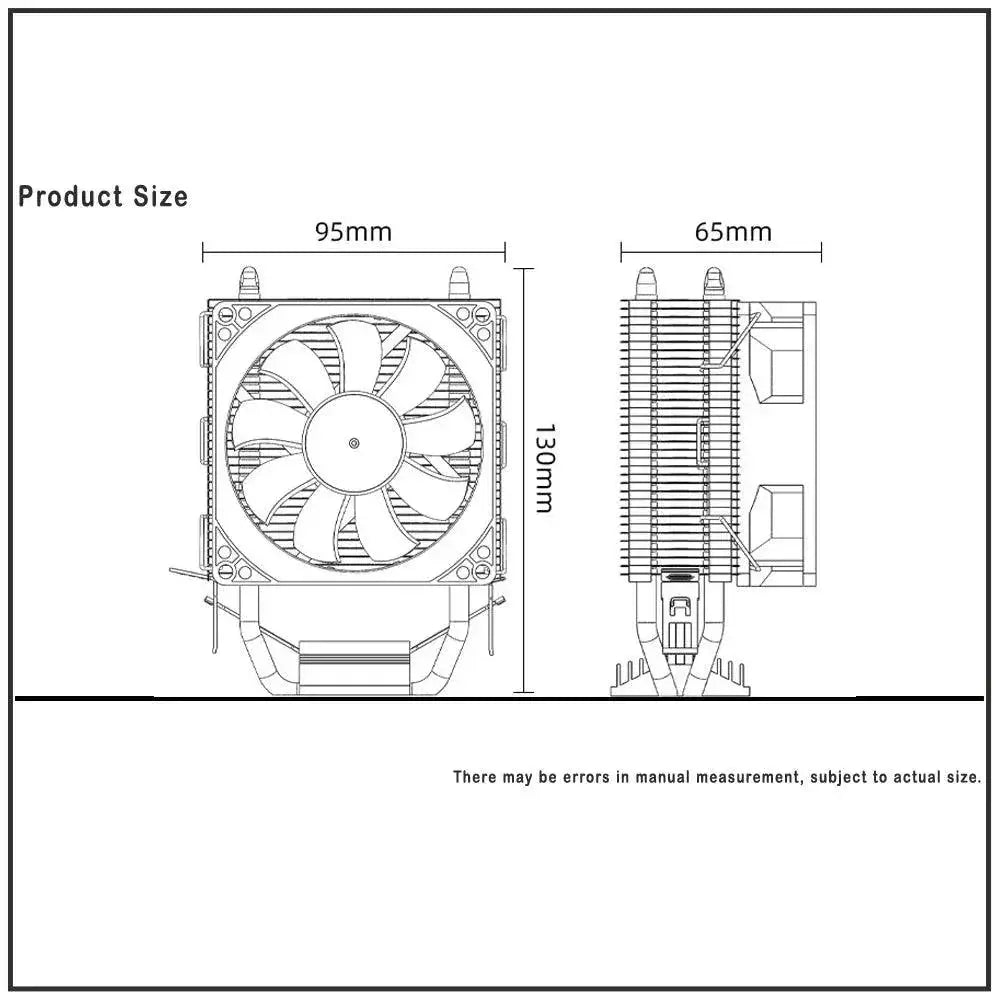 IWONGOU Silent CPU Cooler Efficient Radiator For Intel AMD