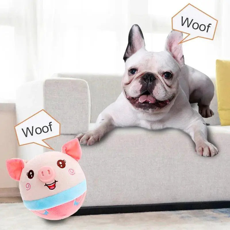 Dog Interactive Plush Toy Ball USB Rechargeable Washable