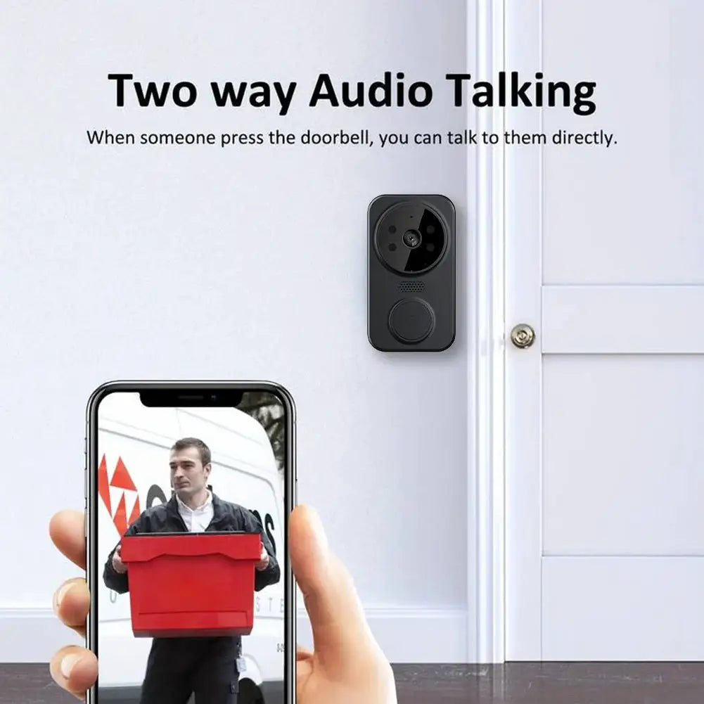 WiFi Smart Audio Doorbell Camera 2-Way Audio Wireless Visual Intercom Doorbell with Remote Monitor Indoor Outdoor Surveillance