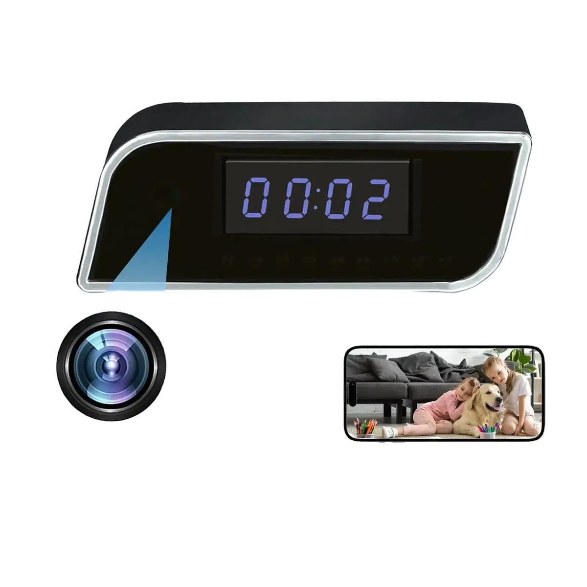 Smart Clock Camera - Night Vision And AI Motion — product view 1