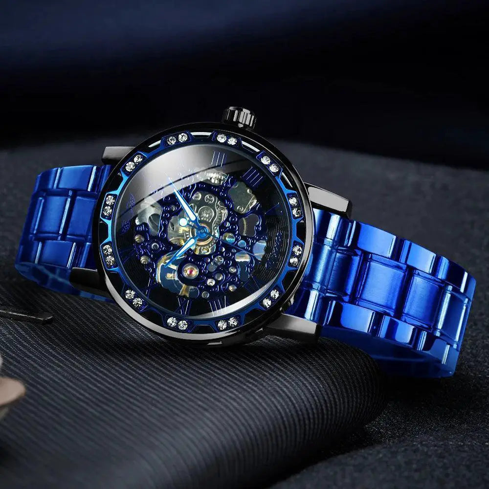 Diamond Skeleton Mechanical Watch Transparent Timepiece