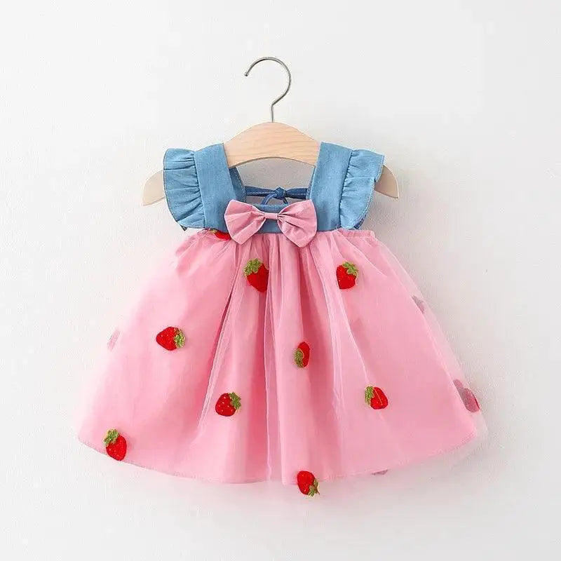 Strawberry Bliss Princess Dress for Cute Baby Girls
