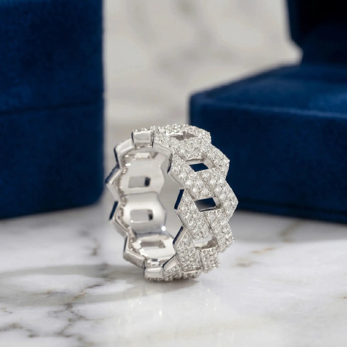 Cuban Link Iced Out Zircon Ring — product image 3