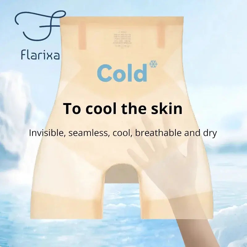 Flarixa Ultra Thin Ice Silk Safety Shorts High Waist Women