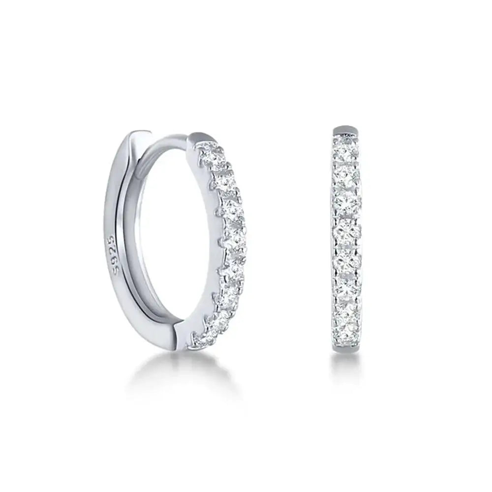Moissanite Earrings in Sterling Silver Fashion — product view 4