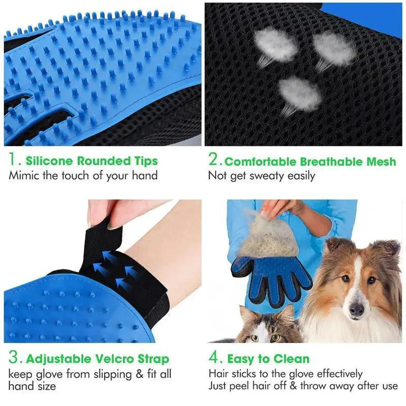Fashion Silicone Pet Grooming Glove for Dogs and Cats
