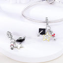 Silver Plated Charm Graduation Campus
