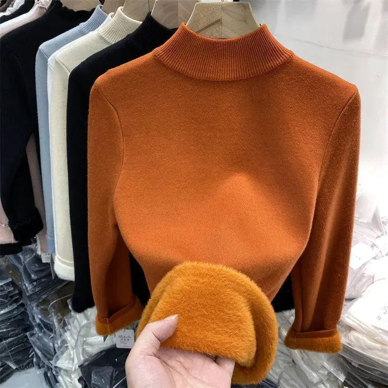 Korean Winter Turtleneck Pullover Cozy Fleece Chic Fashion