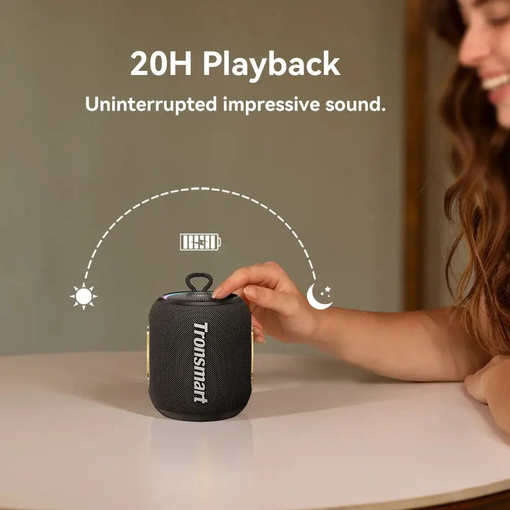 Tronsmart T8 Mini Speaker Bluetooth Speaker with 360 Degree Audio, 20H Playtime,IPX7 Waterproof, APP Control for Camping, Hiking