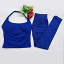 Yoga Set Seamless Backless Halter Top Leggings