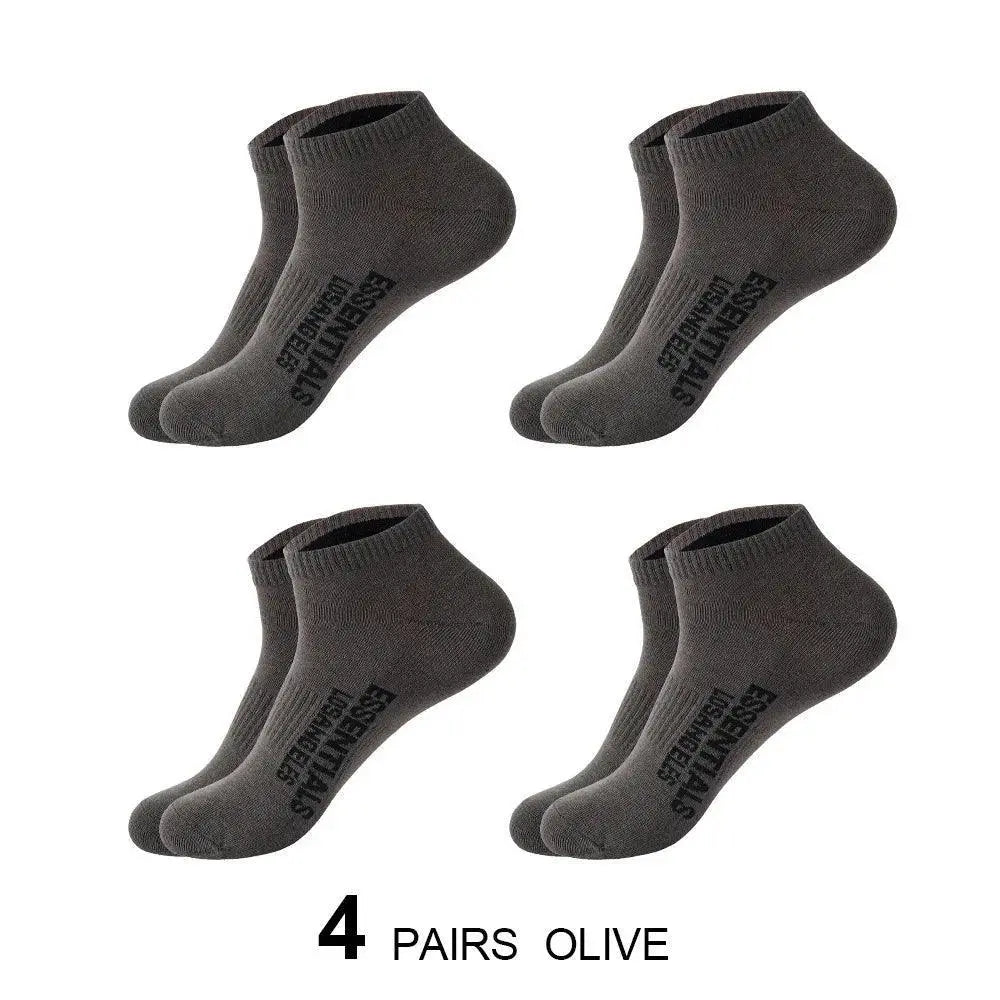 Trendy Hip Hop Low Cut Socks 4 Pack Cotton Style Unisex