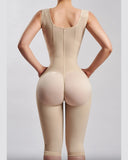 Colombian Mid-length Shapewear with Crotch Zipper & Straps