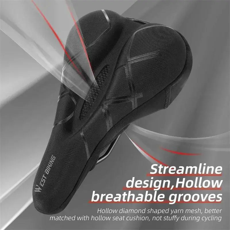 Comfortable Bicycle Gel Seat Cushion With Memory Foam Cover