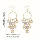 Bohemian Floral Fringe Pendant Earrings For Daily Wear And Weddings All Seasons