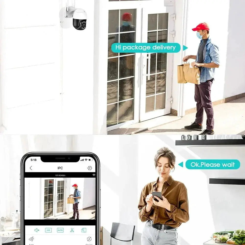 8MP WiFi Security Camera with Dual Lens Night Vision