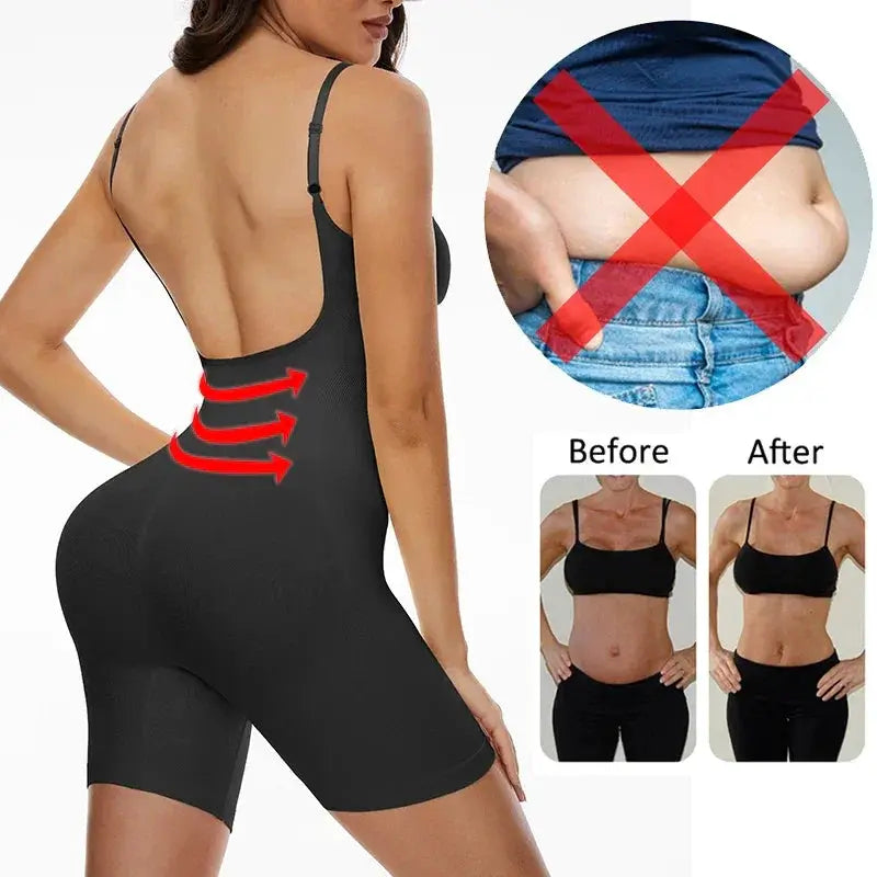 Backless Womens Bodysuit Shapewear Tummy Control Butt Lifter