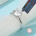 Moissanite Ring in Sterling Silver Classic 925 sterling silver