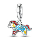 Charm Silver Animal Pendant Beaded