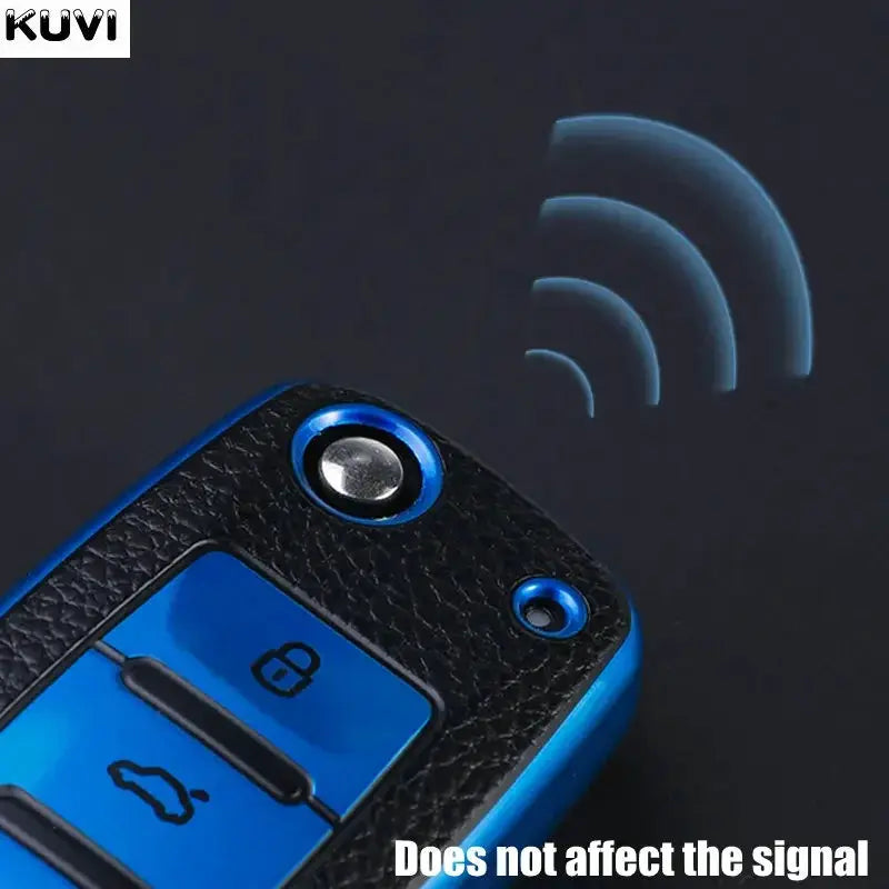 TPU Leather Car Key Case Full Cover For VW Models Accessory