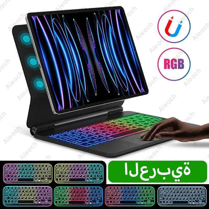 Magic Keyboard Case For iPad Air With Backlit Keyboard