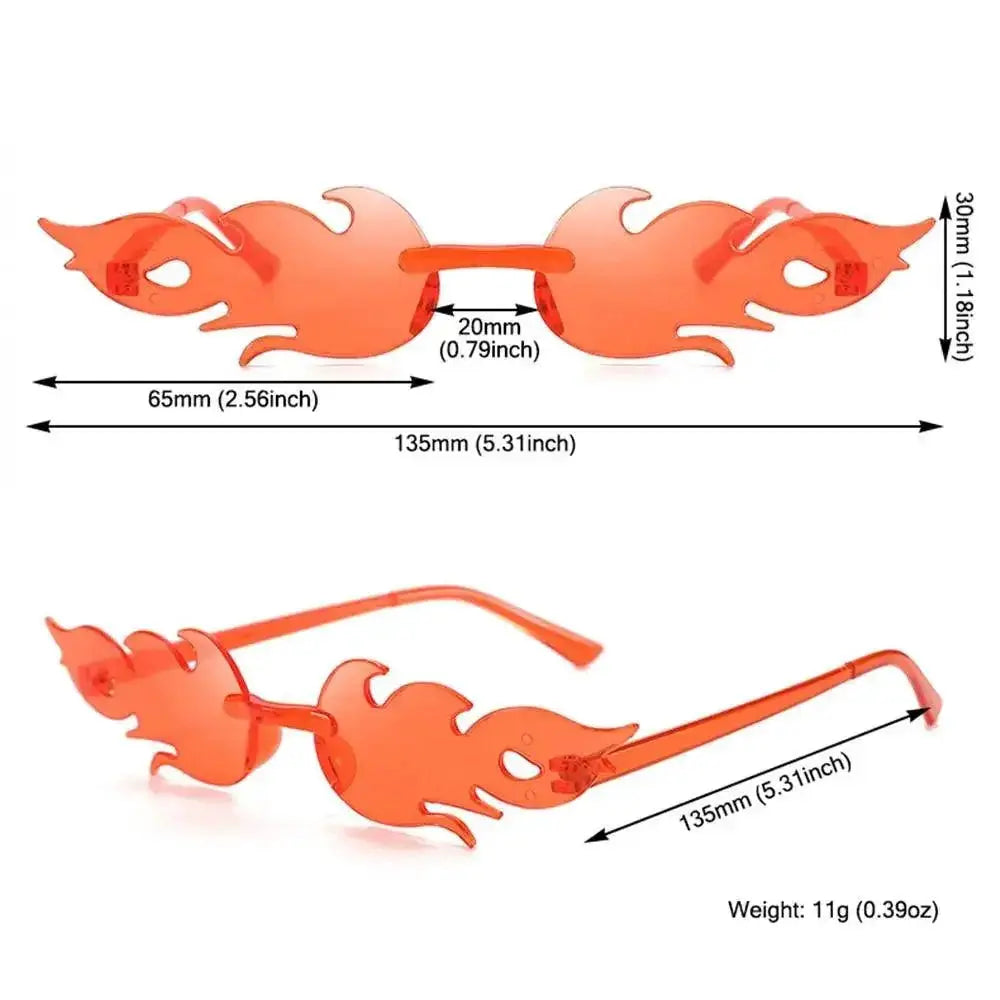 Rimless Flame Sunglasses For Women UV400 Protection