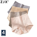 ZJX 4Pcs Set High Waist Cotton Women Panties Plus Size Body Shaper
