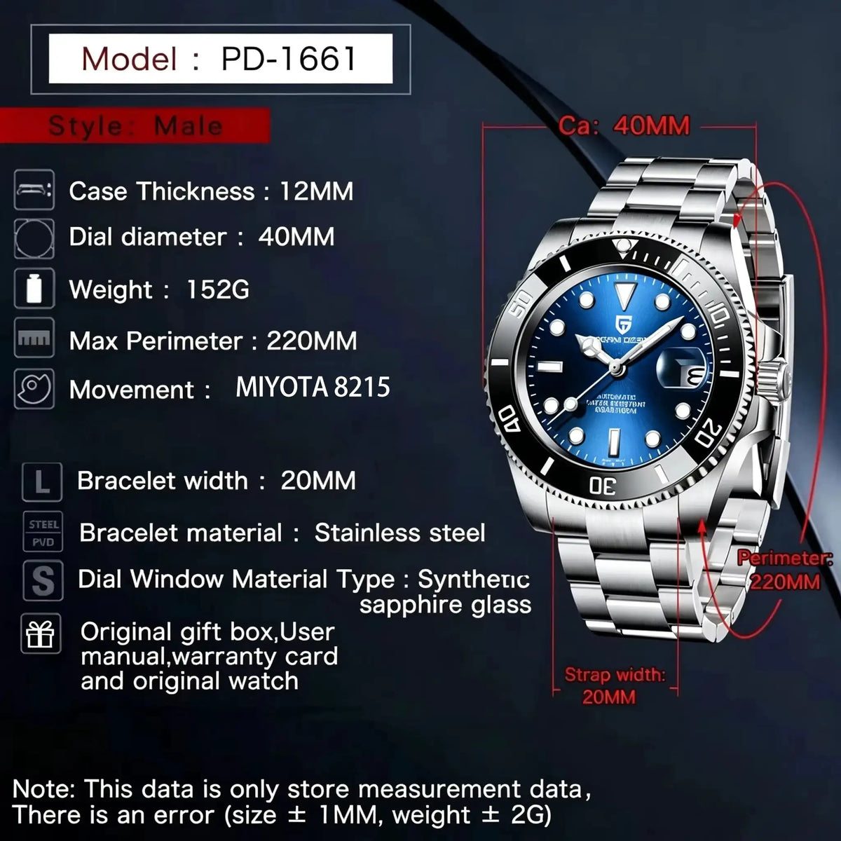 Pagani Design Men Automatic Diver Watch — product image 6
