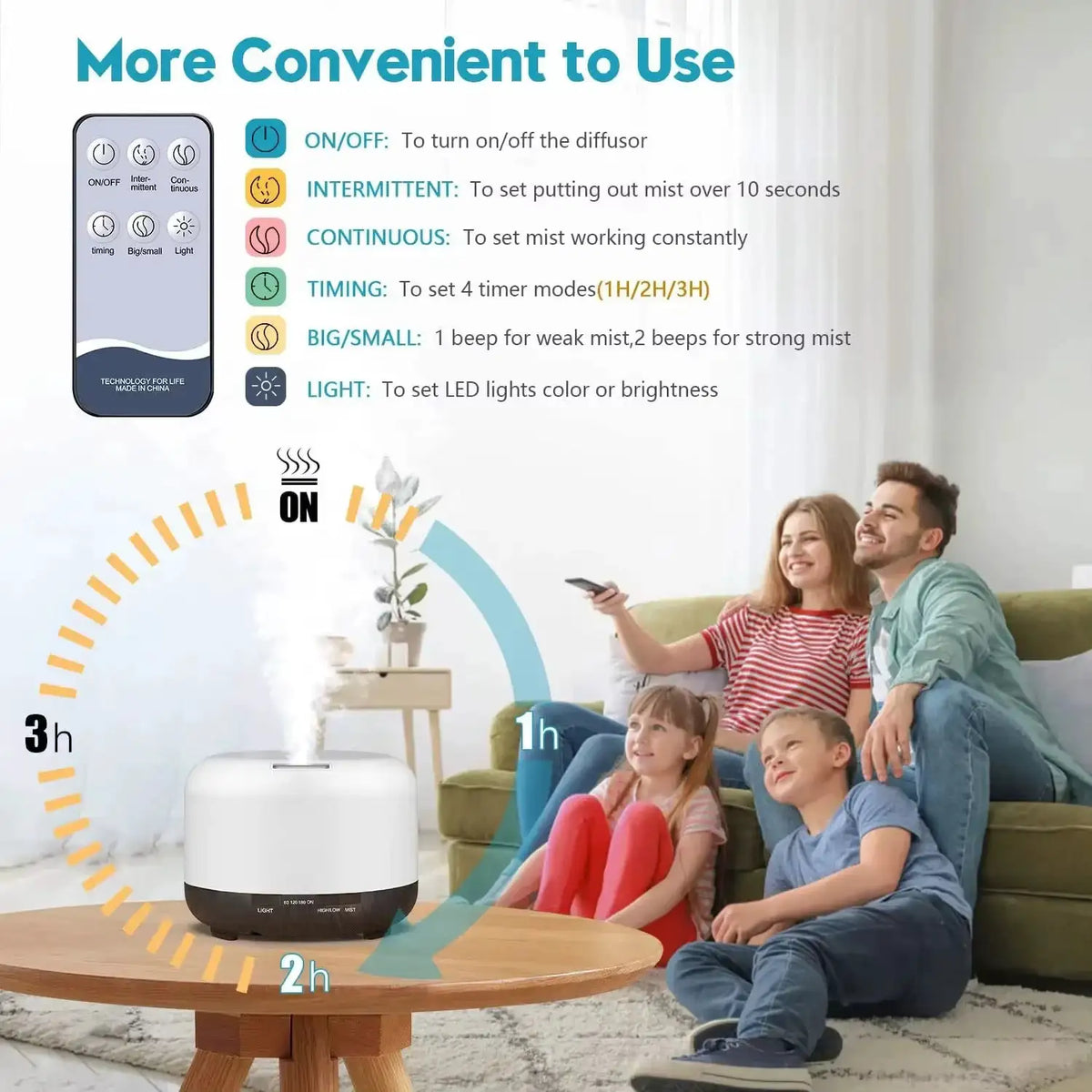 500ML Ultrasonic Aroma Diffuser and Humidifier with LED Light - product image 4