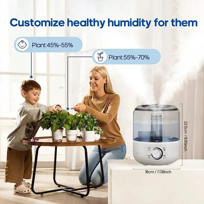 3L Ultrasonic Air Humidifier Remote Control Auto Shutoff