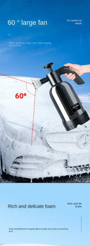 2L Hand Pump Foam Sprayer With 3 Nozzles For Car Wash