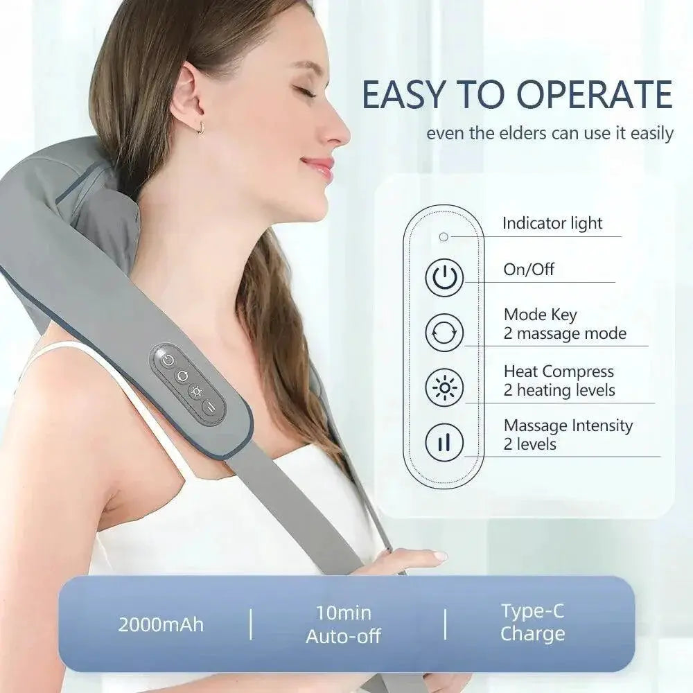 Foreverlily Wireless Neck And Back Massager Shawl Relaxation