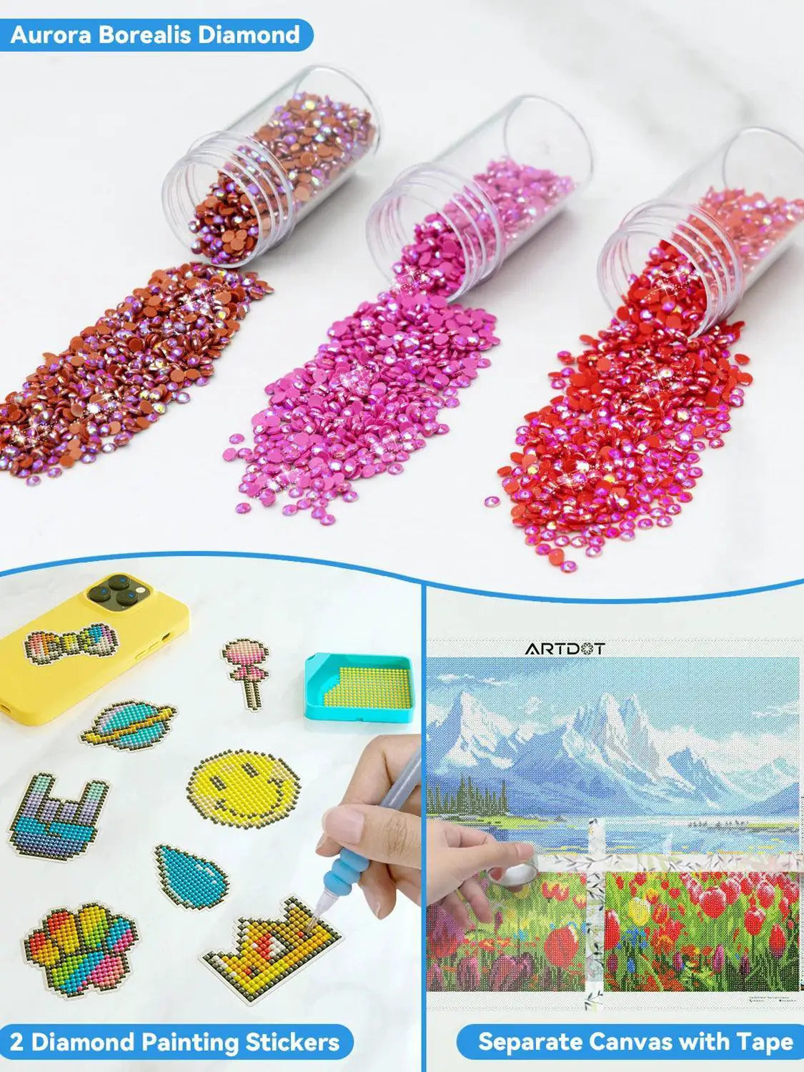ARTDOT 5D Flower Diamond Painting Kits For Home Decor Gifts