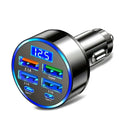 6 In 1 Fast Car Charger With Dual Type C And Digital Display On The Go