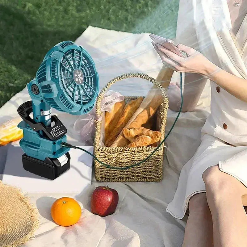 Portable Clip Fan 18V Lithium Batteries USB Powered