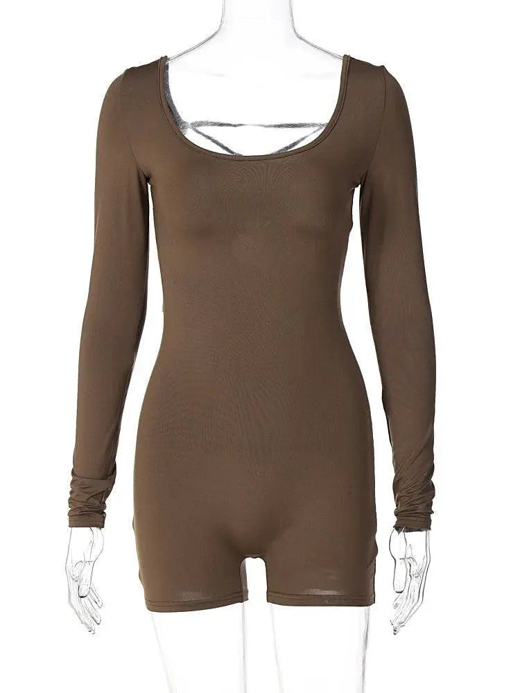 Backless Lace Up Romper Y2K Chic Streetwear Must Have