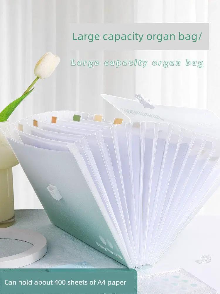 A4 Gradient Satchel Folder Test Papers Storage Bag Large